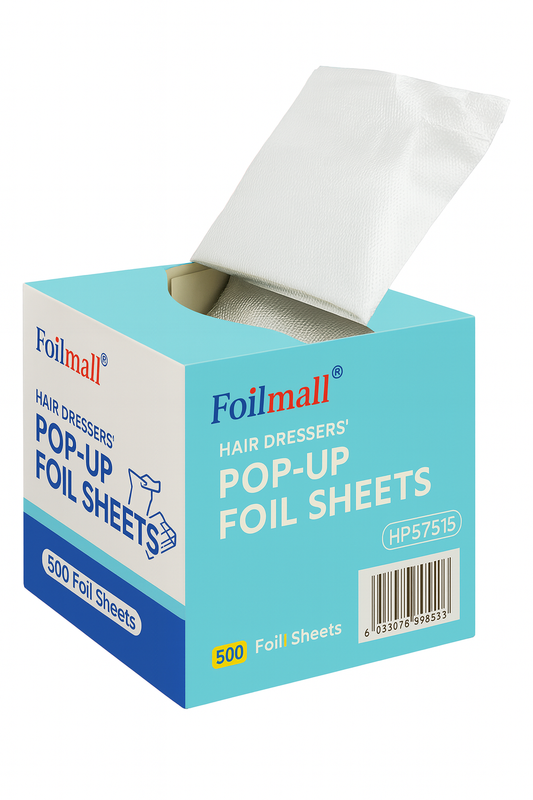 Hairdresser Pop-up Foil Sheets, Pack of 500, Silver, 12 x 27.3 cm x 15mic, Professional Hair Dye, 100% Embossed, Highlight Foil Sheets