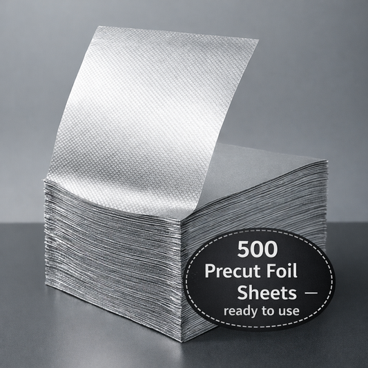 Hairdresser Pop-up Foil Sheets, Pack of 500, Silver, 12 x 27.3 cm x 15mic, Professional Hair Dye, 100% Embossed, Highlight Foil Sheets